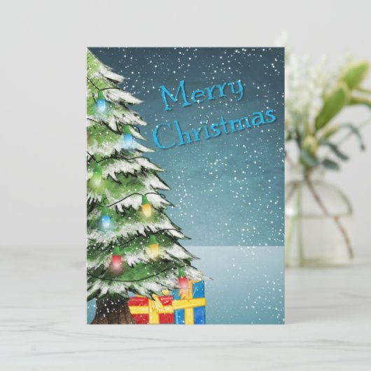 kerstcadeautjes feestdagenkaart (Staand voorkant)