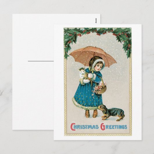 kerstcadeautjes feestdagenkaart (Voorkant / Achterkant)