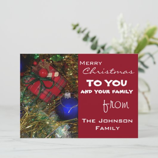 kerstcadeautjes feestdagenkaart (Staand voorkant)