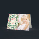 kerstcadeautjes Fotovakantiekaartje Feestdagen Kaart<br><div class="desc">Vervang de foto van de sjabloon door een eigen afbeelding voordat u koopt.</div>
