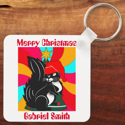 kerstcadeautjes , gepersonaliseerde naam sleutelhanger (Achterkant)