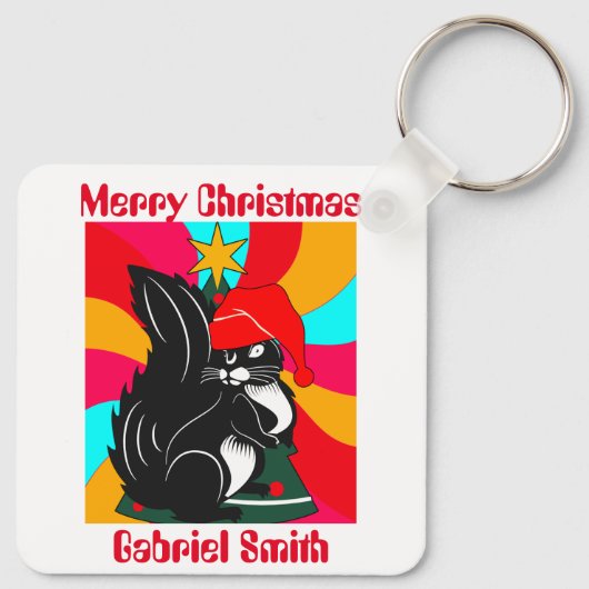 kerstcadeautjes , gepersonaliseerde naam sleutelhanger (Achterkant)