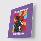 kerstcadeautjes , gepersonaliseerde naam vierkante klok (Hoek)