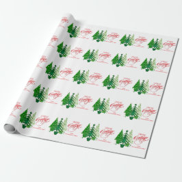 kerstcadeautjes, groenbomen, verpakkingspapier cadeaupapier