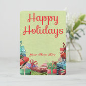 Kerstcadeautjes Happy Holiday Flat Kaart (Staand voorkant)