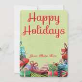 Kerstcadeautjes Happy Holiday Flat Kaart (Voorkant)