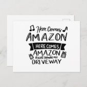 kerstcadeautjes, hier komt Amazon Briefkaart (Voorkant / Achterkant)