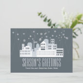 kerstcadeautjes in onroerend goed feestdagenkaart (Staand voorkant)