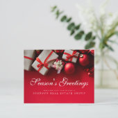 kerstcadeautjes in rood | Groeten van het seizoen Briefkaart (Staand voorkant)