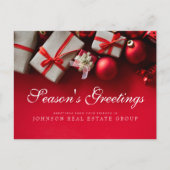 kerstcadeautjes in rood | Groeten van het seizoen Briefkaart (Voorkant)