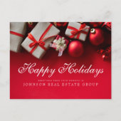 kerstcadeautjes in rood | PRETTIGE FEESTDAGEN Briefkaart (Voorkant)