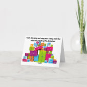 Kerstcadeautjes. Kaart voor Kerstmis (Achterkant)