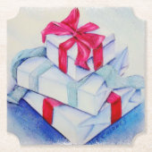 kerstcadeautjes kartonnen onderzetters (Voorkant)