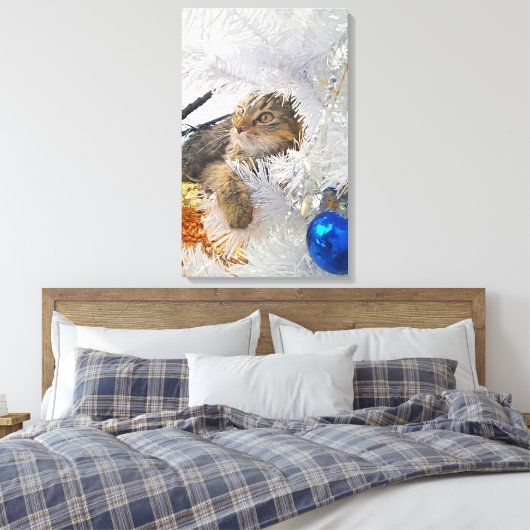 kerstcadeautjes Kat impressionisme Canvas Afdruk (Insitu (Slaapkamer))