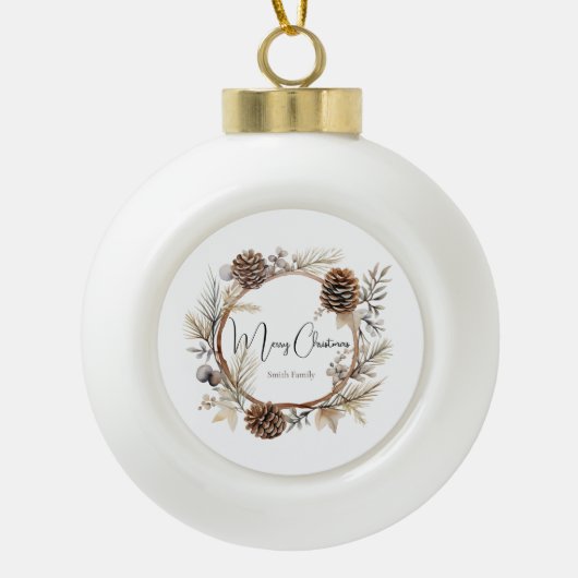 kerstcadeautjes keramische bal ornament (Voorkant)