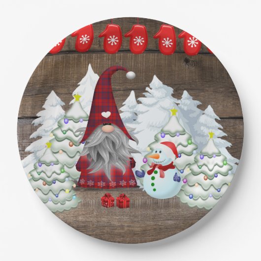 kerstcadeautjes kerstbomen Snowman Papieren Bordje (Voorkant)