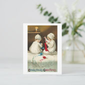 kerstcadeautjes Kinderen met kerstcadeautjes Feestdagenkaart (Staand voorkant)