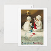 kerstcadeautjes Kinderen met kerstcadeautjes Feestdagenkaart (Voorkant / Achterkant)