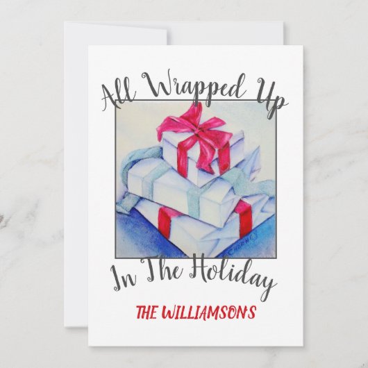 kerstcadeautjes met foto feestdagenkaart (Voorkant)