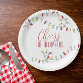 kerstcadeautjes met kleurrijk strijklicht papieren bordje