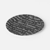 kerstcadeautjes met meertalige talen papieren bordje (Gekanteld)