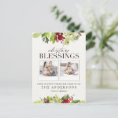 kerstcadeautjes met multifotobladervakantie feestdagenkaart (Staand voorkant)