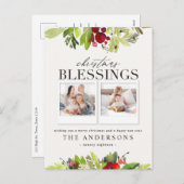 kerstcadeautjes met multifotobladervakantie feestdagenkaart (Voorkant / Achterkant)