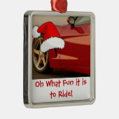 kerstcadeautjes met rode corvette metalen ornament (Rechts)
