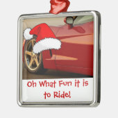 kerstcadeautjes met rode corvette metalen ornament (Links)