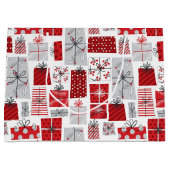 kerstcadeautjes met rode zilveren Feestdagen Groot Cadeauzakje (Voorkant)