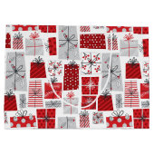 kerstcadeautjes met rode zilveren Feestdagen Groot Cadeauzakje (Achterkant)