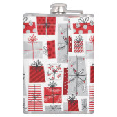 kerstcadeautjes met rode zilveren Feestdagen Heupfles (Achterkant)