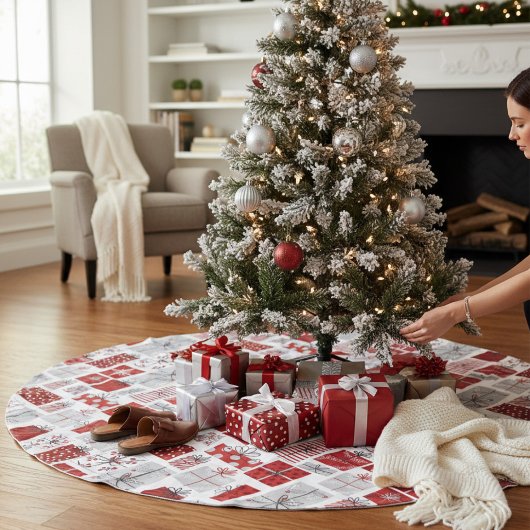 kerstcadeautjes met rode zilveren Feestdagen Kerstboom Rok