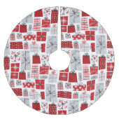 kerstcadeautjes met rode zilveren Feestdagen Kerstboom Rok (Voorkant)