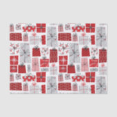 kerstcadeautjes met rode zilveren Feestdagen Tissuepapier (Voorkant)