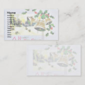 kerstcadeautjes met scènes en bells visitekaartje (Voorkant / Achterkant)