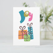 Kerstcadeautjes met vreugde. kaart (Staand voorkant)