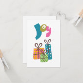 Kerstcadeautjes met vreugde. kaart (Voorkant / Achterkant in situ)