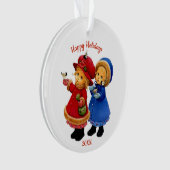 kerstcadeautjes met wintervogels Acrylisch Ornament (voorkant)