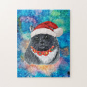 Kerstcadeautjes met zwarte en witte kat legpuzzel (Verticaal)