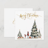 Kerstcadeautjes onder de boom feestdagenkaart (Voorkant / Achterkant)