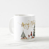 Kerstcadeautjes onder de boom koffiemok (Voorkant links)
