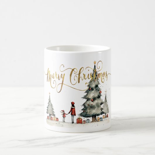 Kerstcadeautjes onder de boom koffiemok (Center)