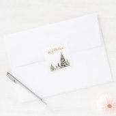 Kerstcadeautjes onder de boom vierkante sticker (Envelop)