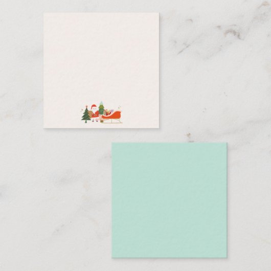 Kerstcadeautjes op de slee van de kerstman notitiekaartje (Voorkant / Achterkant)