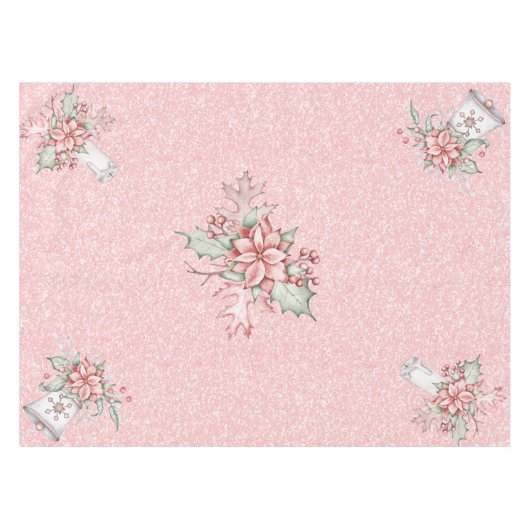 kerstcadeautjes op roze achtergrond 7 tafelkleed (Voorkant (Horizontaal))