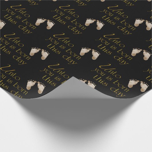 kerstcadeautjes op zwart cadeaupapier (Hoek)