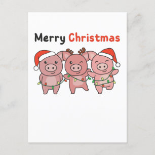 kerstcadeautjes pigs Merry Kerstmis Feestdagenkaart