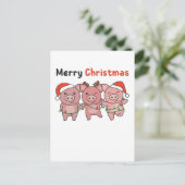 kerstcadeautjes pigs Merry Kerstmis Feestdagenkaart (Staand voorkant)