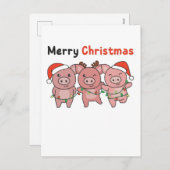 kerstcadeautjes pigs Merry Kerstmis Feestdagenkaart (Voorkant / Achterkant)